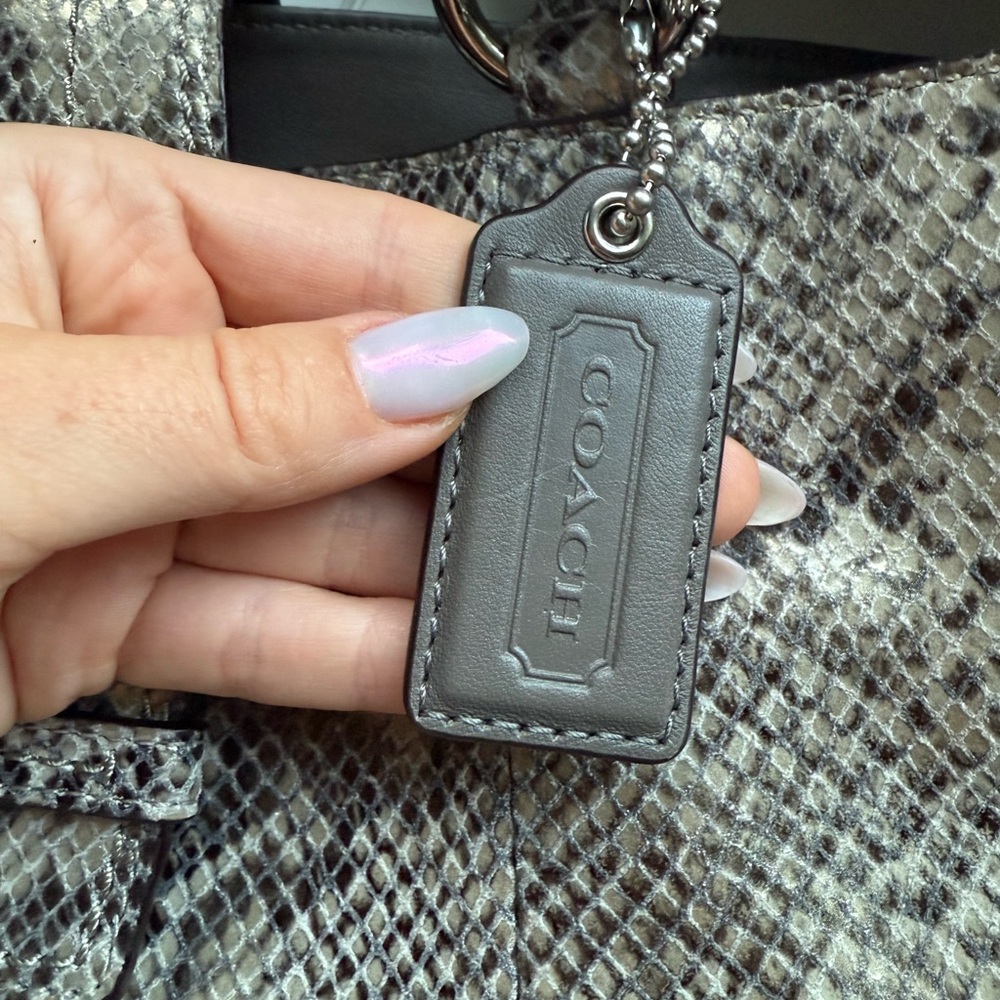 Coach Vintage Python Embossed Leather Carryall To… - image 4